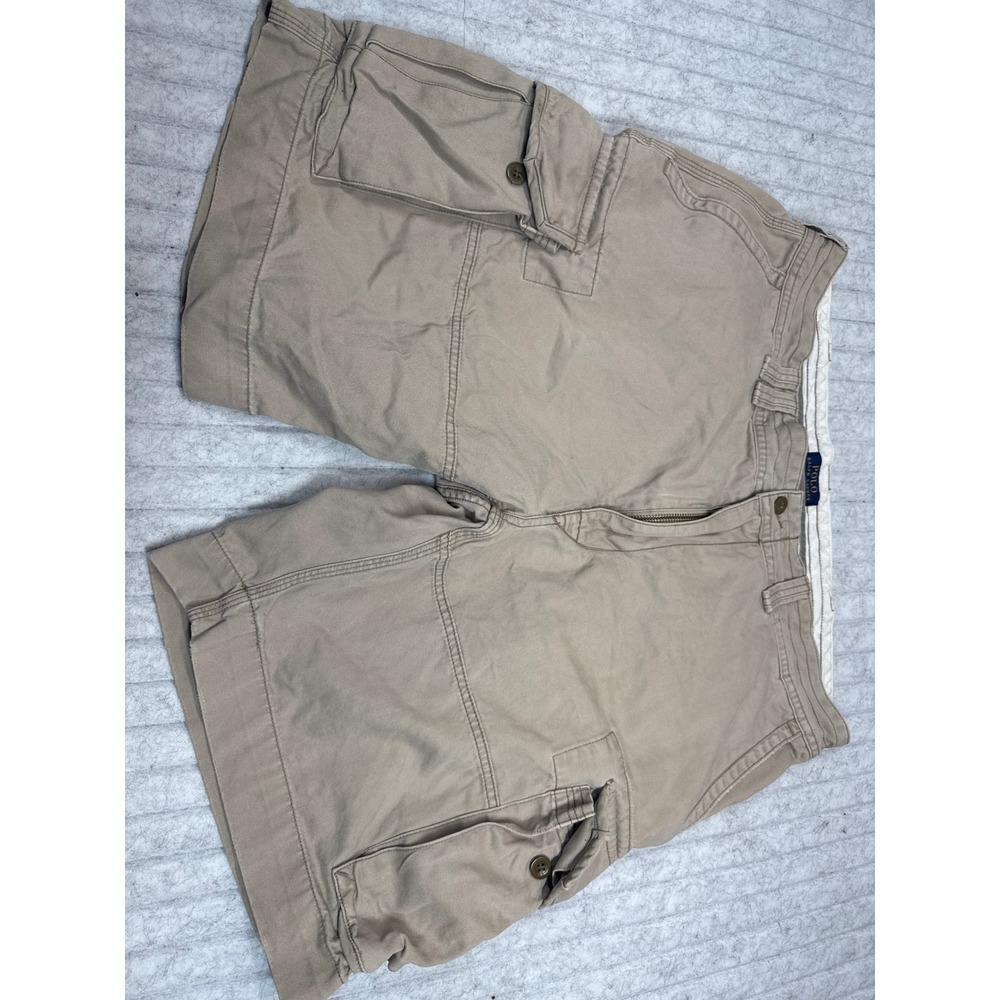 Polo Ralph‎ Lauren Mens Tan Khaki Cotton Twill Cargo Shorts Size 40 9 Inseam